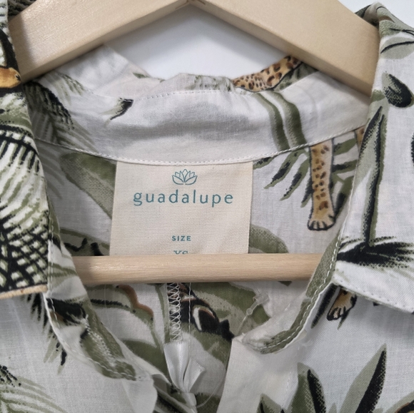 Guadalupe Womens Luciana Jungle Dress White Green Size XSmall Tropical Maxi Long - Picture 4 of 14